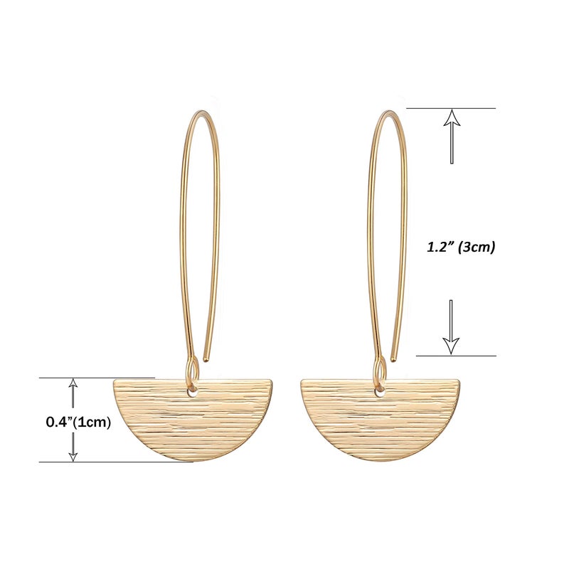SOFYBJA Geometric Semicircle Dangle Drop Hanging Earrings for Women 18k Gold Plated Light Weight Minimalist Statement Thin Hoop Earrings Jewelry - Image 3